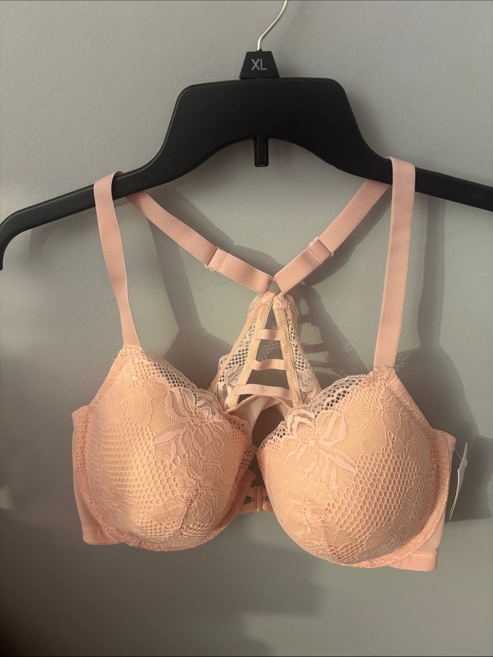Auden Peach Lace Strappy Bra